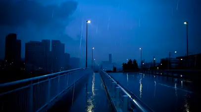 雨夜安静的路面
