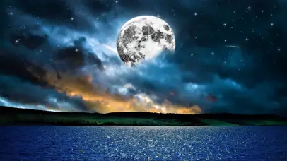 唯美流星月圆之夜