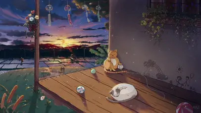 治愈喵星人日落