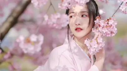 文艺古风樱花少女
