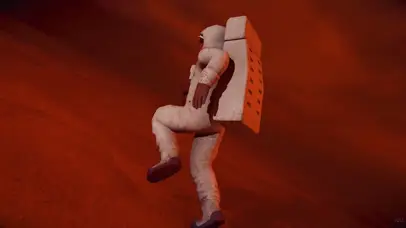 4K 火星上奔跑的太空人