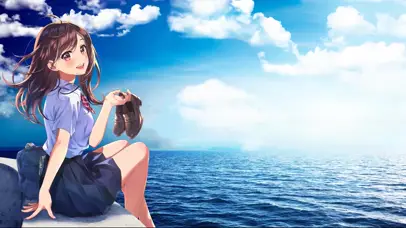 夏日海边姑娘