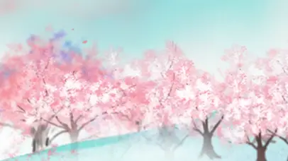 中国风古风山水蓝色水墨风