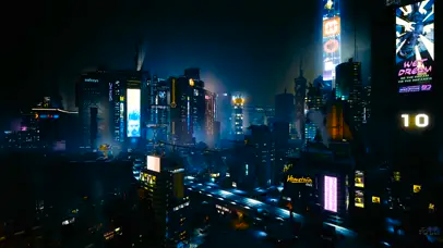 赛博朋克城市夜景