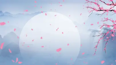 中国风山水水墨山水