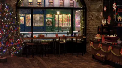 舒适的圣诞咖啡厅