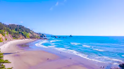 4k养眼蔚蓝天空海浪沙滩