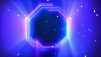 六边形霓虹空间