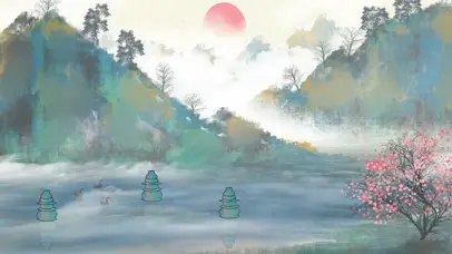 中国风寂静山林水墨