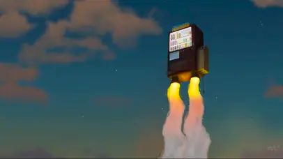 升空的自动贩卖机