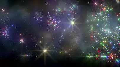 4K庆祝彩色烟花