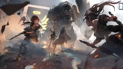 明日方舟战斗少女插画