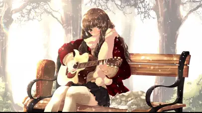 雪中弹吉他的少女