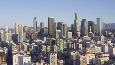 4K 高清 洛杉矶市中心上空