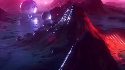 炫酷异星山川穿行