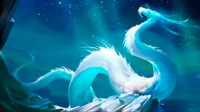 冬季望向星空的白龙