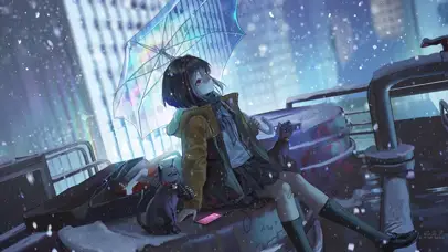 雪景动漫女孩60FPS