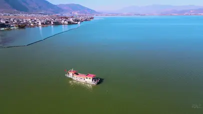 云南旅游大理洱海游船风光