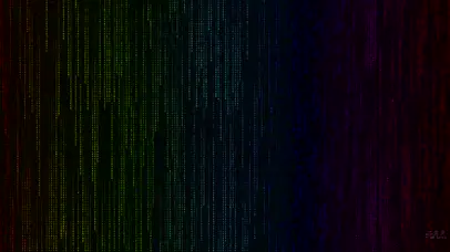 彩色数字雨屏