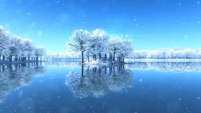 冰湖风雪