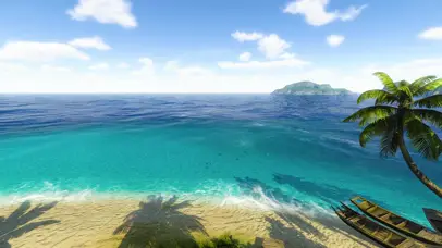 大海沙滩椰树蓝天