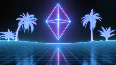 复古未来式霓虹灯线框