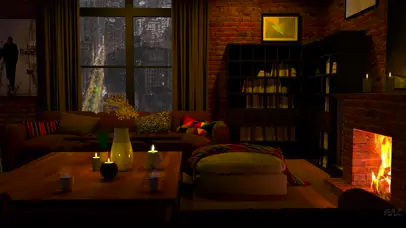 舒适的卧室-窗户雨声