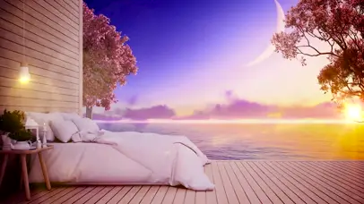 治愈舒适的夕阳湖