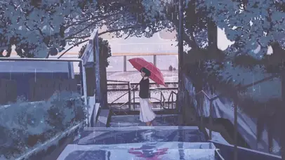 雨中少女