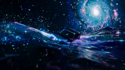 星海中漂浮的汽车