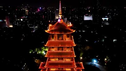 4K佛山地标建筑魁星阁夜景