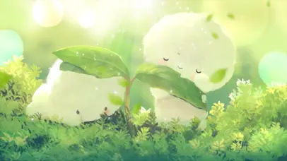 可爱的绿色小团子