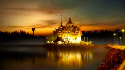 金色城堡的烟花