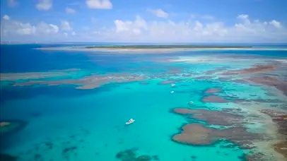 航拍美丽的浅海