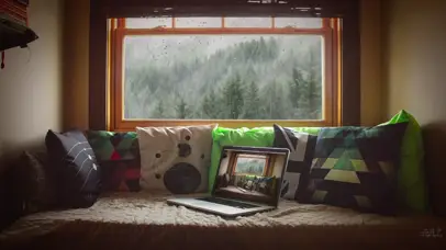 舒适森林玻璃雨