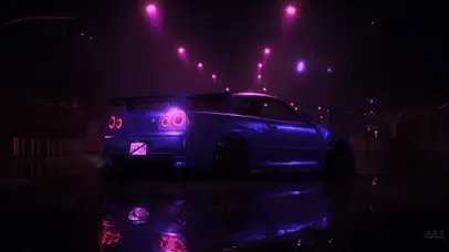 雨夜汽车GT-R