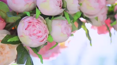 4K 高清 淡粉色的花束