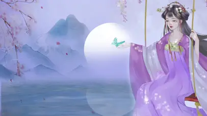 中国风紫色梦幻美女