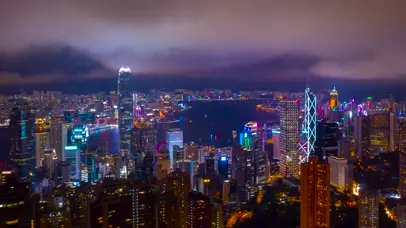 4K休闲之夜城市