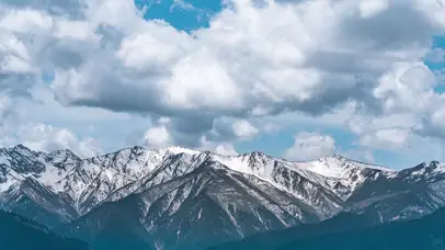 8k雪山蓝天白云自然风光风景