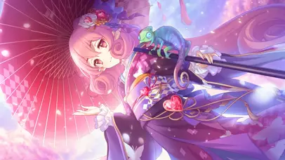 公主连结 撑伞的和服少女