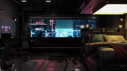 赛博朋克城市房间