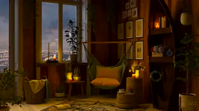 舒适的公寓雷雨声