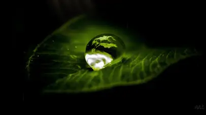 雨中绿叶上水珠