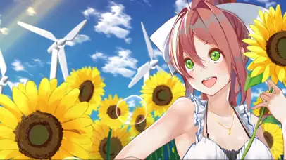 唯美向日葵气泡少女