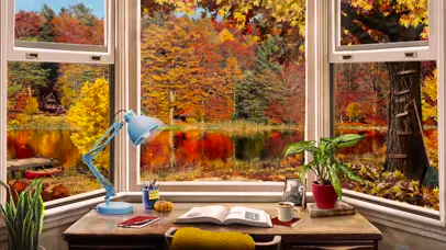 放松的秋季学习氛围