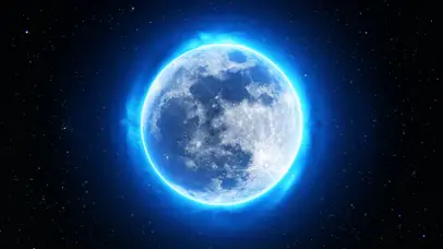蓝色发光星球