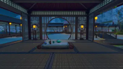 4K古代夜晚书屋