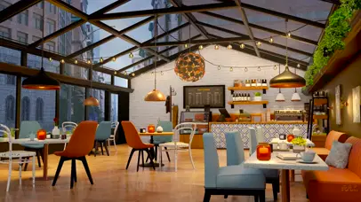 雨天舒适的咖啡厅