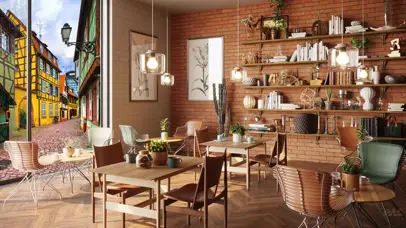 轻松休闲的咖啡厅